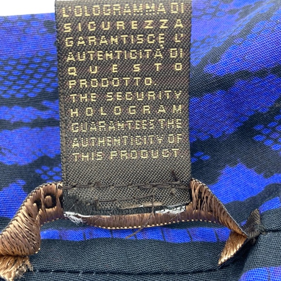 NWT Roberto Cavalli Twisted Snake Print Cotton Headband in Indigo - Picture 6 of 6